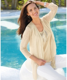 Gelco Linen Slub Knit Sleeveless Top