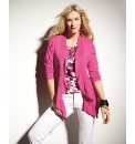 Gelco Ruffle Trim Fine Knit Cardigan