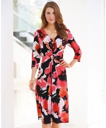 Gray & Osbourn Gathered Jersey Dress