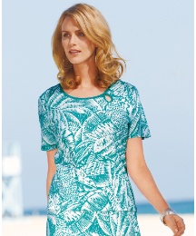 Keyhole Neck Short Sleeve Jersey Top