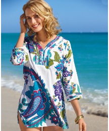 Pomodoro Pleated Edge Cotton Kaftan