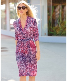 Anise Snake Print Tie Waist Jersey Dress