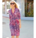 Anise Snake Print Tie Waist Jersey Dress