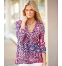 Anise Snake Print V-Neck Jersey Top