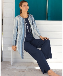 Gray & Osbourn Collarless Long Jacket