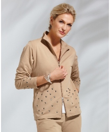 Gray & Osbourn Eyelet Trim Jersey Jacket