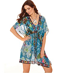 Gottex Sheer Tie Front Kaftan Cover Up