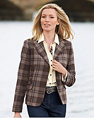 Wool Mix Check Blazer