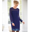 Vera Mont Sequin Trim Chiffon Dress