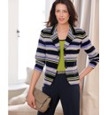 Frank Walder Cotton Stripe Jersey Blazer