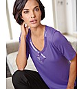 Gray & Osbourn Beaded Jersey Top