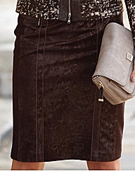 Gelco Faux Suede Pencil Skirt