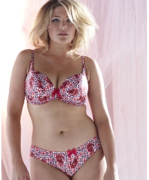 Gossard Union Jack and rose print bra set