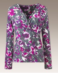 Fusions By East Rose Print Top