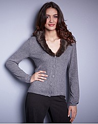 Fusions By East Faux Fur Cardigan 27in