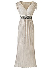 Joanna Hope Crystal Pleated Maxi Dress