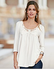 Changes By Together Lace Trim Jersey Top