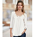 Changes By Together Lace Trim Jersey Top