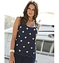 Joanna Hope Scalloped Edge Beaded Top