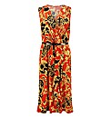 Joanna Hope Scroll Print Belted Dress