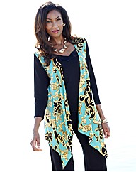 Joanna Hope Print Front Jersey Cardigan