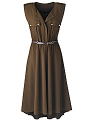 Joanna Hope Shaped Hem Belted Dress