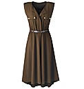 Joanna Hope Shaped Hem Belted Dress