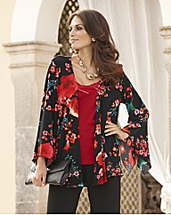 Joanna Hope Print Jersey Kimono Shrug