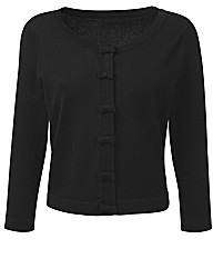 Joanna Hope Bow Trim Knitted Shrug