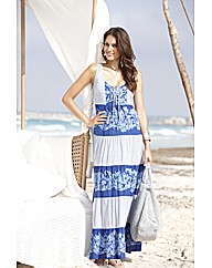 Joanna Hope Tiered Print Maxi Dress