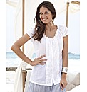 Joanna Hope Lace Trim Gypsy Blouse