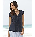Joanna Hope Lace Trim Gypsy Blouse
