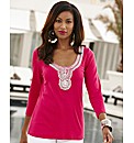 Joanna Hope Embellished Jersey Top