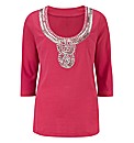Joanna Hope Embellished Jersey Top