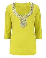 Joanna Hope Embellished Jersey Top