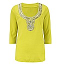 Joanna Hope Embellished Jersey Top