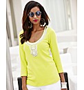 Joanna Hope Embellished Jersey Top