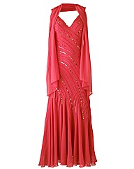 Joanna Hope Sequin Maxi Dress and Scarf