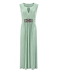 Joanna Hope Crystal Pleated Maxi Dress