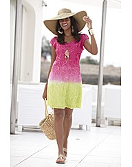 Joanna Hope Crinkle Dip Dye Dress