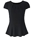Joanna Hope Jersey Peplum Top