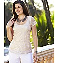 Joanna Hope Lace Peplum Top