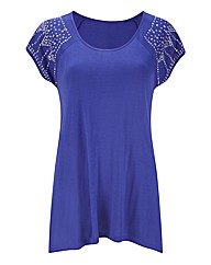 Joanna Hope Stud Shoulder Jersey Top