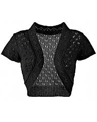 Knitted Short Sleeve Shrug Cardigan