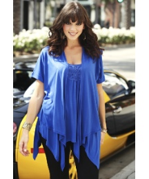 Asymmetric Roll Up Sleeve Shrug Cardigan