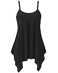 Asymmetric Lace Trim Camisole