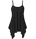 Asymmetric Lace Trim Camisole