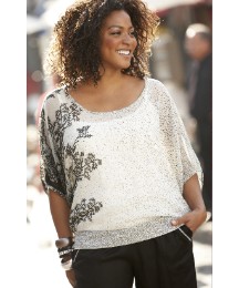 Photo Print Batwing Top & Cami