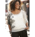 Photo Print Batwing Top & Cami