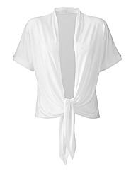 Asymmetric Roll Up Sleeve Shrug Cardigan